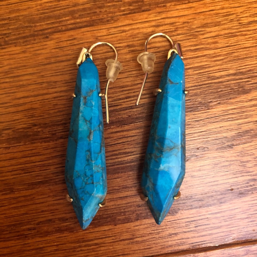 Kendra Scott Grey Drop Earrings in Aqua Howlite